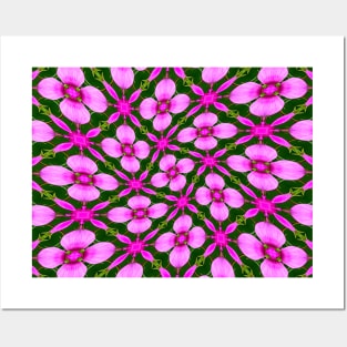 Bright Pink Flower Pattern Posters and Art